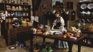 Картинка 3д+графика люди+и+животные+ people+and+animals взгляд фон девушка