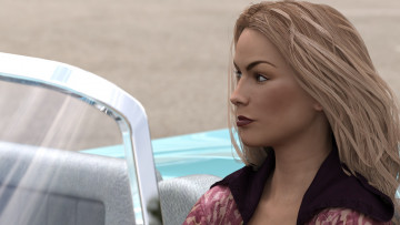 Картинка 3д+графика портрет+ portraits фон взгляд девушка