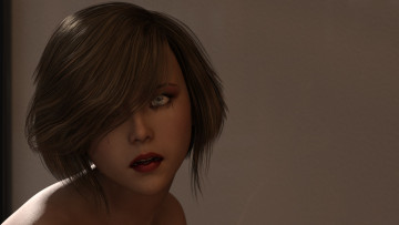 Картинка 3д+графика портрет+ portraits фон взгляд девушка