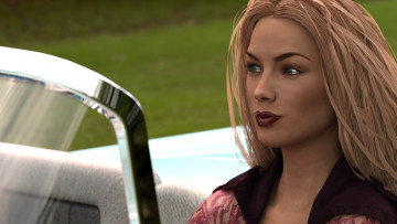 Картинка 3д+графика портрет+ portraits взгляд девушка фон