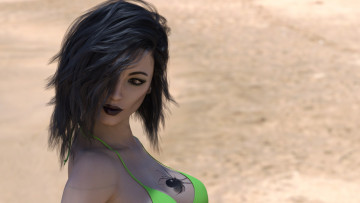 Картинка 3д+графика портрет+ portraits взгляд девушка фон