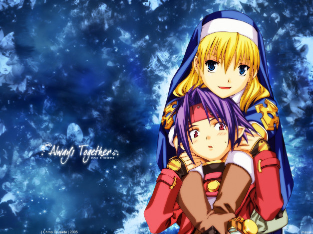 Обои картинки фото аниме, chrno crusade, rosette, демон, chrono, christopher