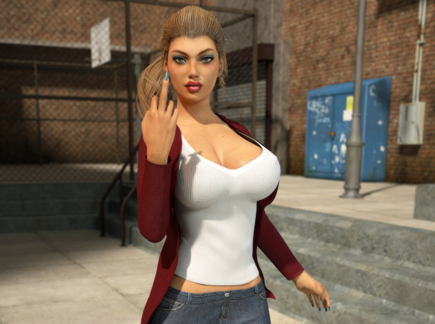 Обои картинки фото 3д графика, люди , people, взгляд, девушка, фон