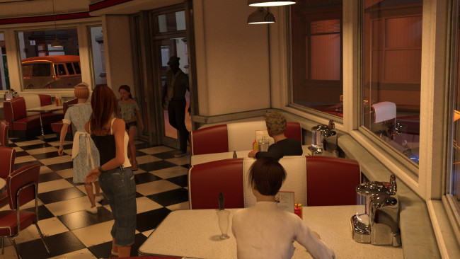 Обои картинки фото 3д графика, люди , people, фон, взгляд, девушки