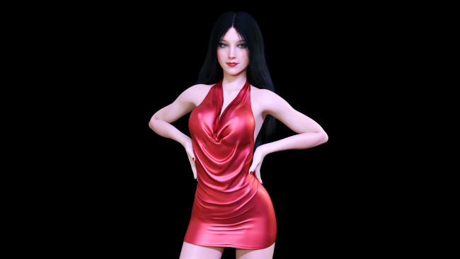 Обои картинки фото 3д графика, люди , people, взгляд, девушка, фон