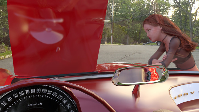 Обои картинки фото 3д графика, люди-авто, мото , people- car ,  moto, фон, взгляд, девушка