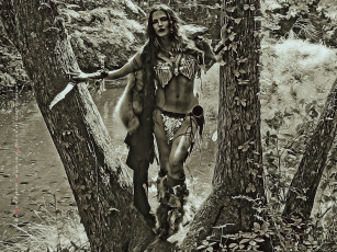 Картинка календари компьютерный+дизайн 2019 calendar женщина нож оружие растение дерево природа девушка копслей