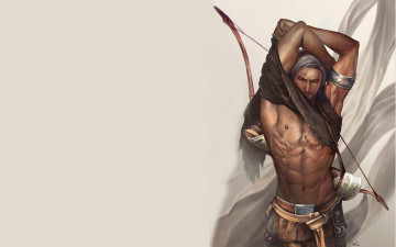 Картинка фэнтези люди колчан лук мужчина