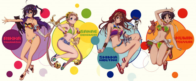 Обои картинки фото аниме, unknown,  другое , фон, девушки, взгляд