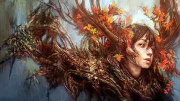 Картинка фэнтези существа существо фон рога