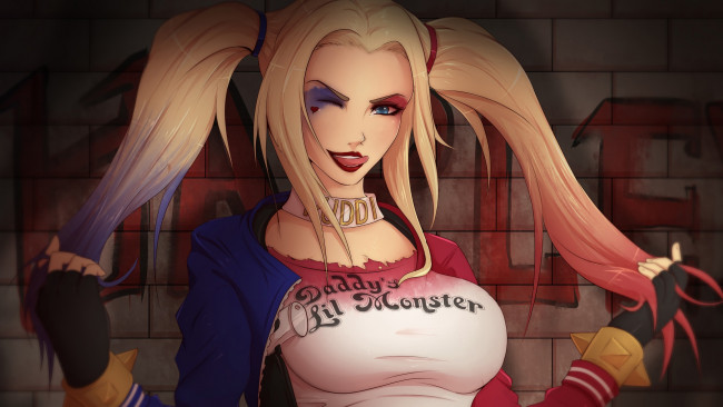 Обои картинки фото рисованное, комиксы, harley, quinn