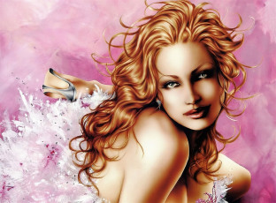 Картинка рисованное люди девушка блондинка