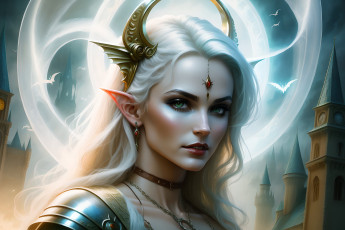 Картинка фэнтези эльфы нейросети графика нейроарт ai art нейронные сети рисунки нейро искусство