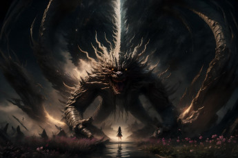 Картинка фэнтези существа нейросети графика нейроарт ai art нейронные сети рисунки нейро искусство