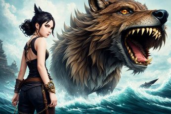 Картинка фэнтези красавицы+и+чудовища нейросети графика нейроарт ai art нейронные сети рисунки нейро искусство