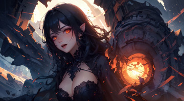 Картинка аниме магия +колдовство +halloween нейросети графика нейроарт ai art нейронные сети рисунки нейро искусство