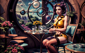 Картинка фэнтези девушки нейросети графика нейроарт ai art нейронные сети рисунки нейро искусство