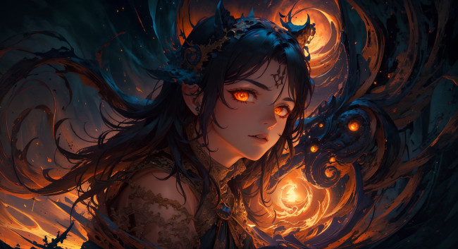 Обои картинки фото аниме, магия,  колдовство,  halloween, нейросети, графика, нейроарт, ai, art, нейронные, сети, рисунки, нейро, искусство