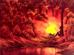 обоя bob, ross, рисованные