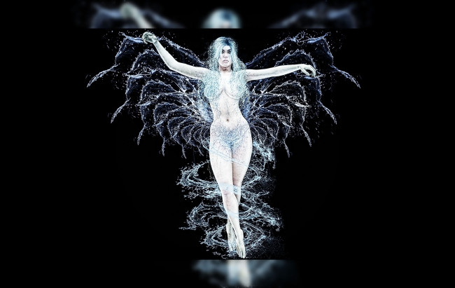 Обои картинки фото 3д, графика, people, люди, брызги, девушка, вода