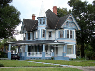 Картинка vicotorian houses города здания дома сад 