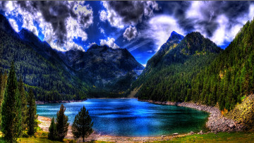 Картинка lake view природа реки озера горы простор озеро леса