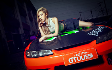 Картинка автомобили авто девушками азиатка девушка nissan s15