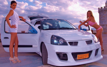 Картинка автомобили авто девушками renault