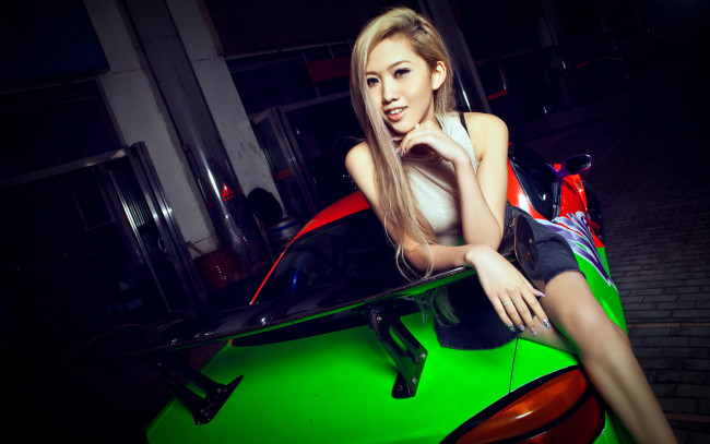 Обои картинки фото автомобили, авто, девушками, nissan, s15, девушка, азиатка