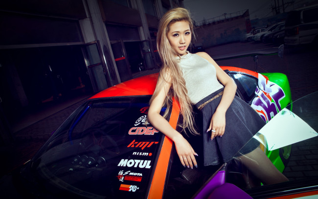 Обои картинки фото автомобили, авто, девушками, nissan, s15, девушка, азиатка