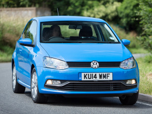 Картинка автомобили volkswagen 3-door синий 2014г typ 6r uk-spec polo