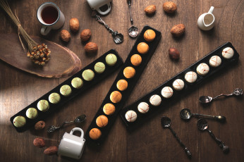 Картинка еда макаруны пирожные