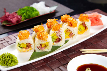 Картинка еда рыба +морепродукты +суши +роллы японский