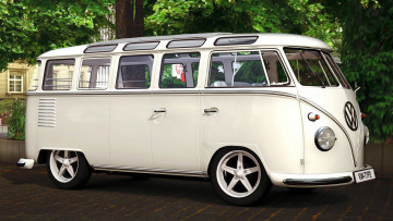 Картинка автомобили 3д type 2 volkswagen 1962г