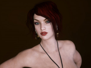 Картинка 3д+графика портрет+ portraits девушка взгляд фон