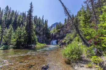 Картинка природа водопады водопад река лес