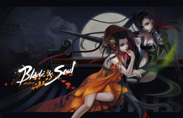 обоя видео игры, blade and soul, девушки, взгляд, фон