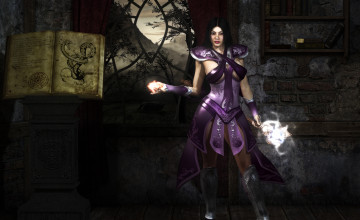 Картинка 3д+графика фантазия+ fantasy фон взгляд девушка книга магия