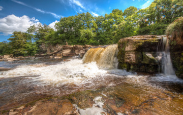 Картинка природа водопады водопад лес река