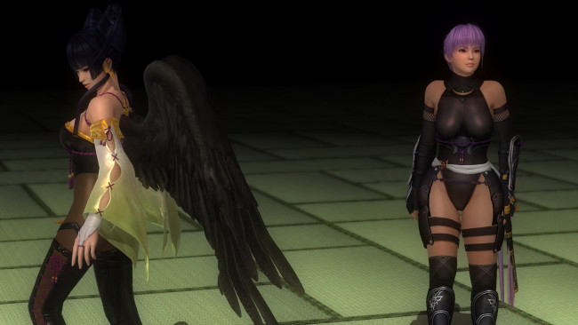 Обои картинки фото видео игры, dead or alive 5, оружие, фон, демон, взгляд, девушки