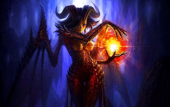 Обои картинки фото starcraft, видео игры, магия, фон, взгляд, кастаника