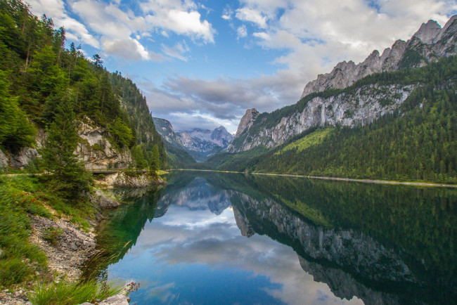 Обои картинки фото природа, реки, озера, река, лес, горы