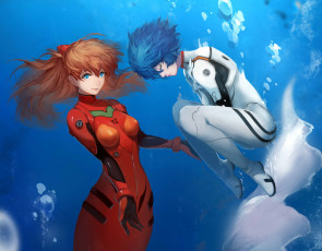 Картинка аниме evangelion девушки