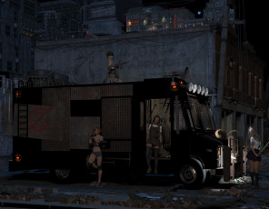 Картинка 3д+графика фантазия+ fantasy оружие фон взгляд девушки