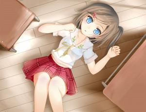 Картинка аниме henneko девушка взгляд фон