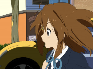 Картинка аниме k-on девушка взгляд фон