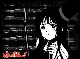 Картинка аниме k-on девушка взгляд фон