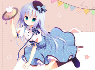 Картинка аниме gochuumon+wa+usagi+desu+ka фон взгляд девушка