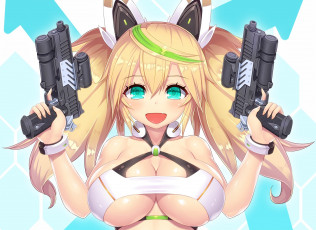 Картинка аниме phantasy+star+online девушка оружие