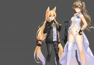 Картинка аниме животные +существа девушки